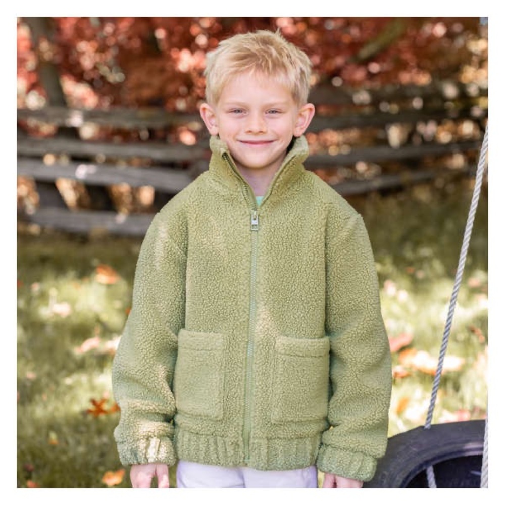 Jillian Harris x Joe Fresh Cozy Green Sherpa Jacket for Kids